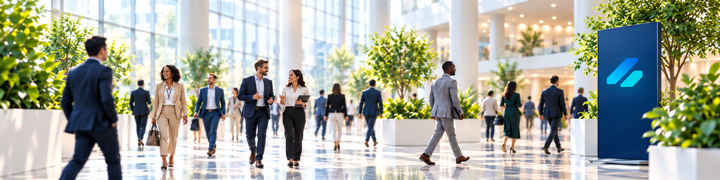Bright event venue lobby